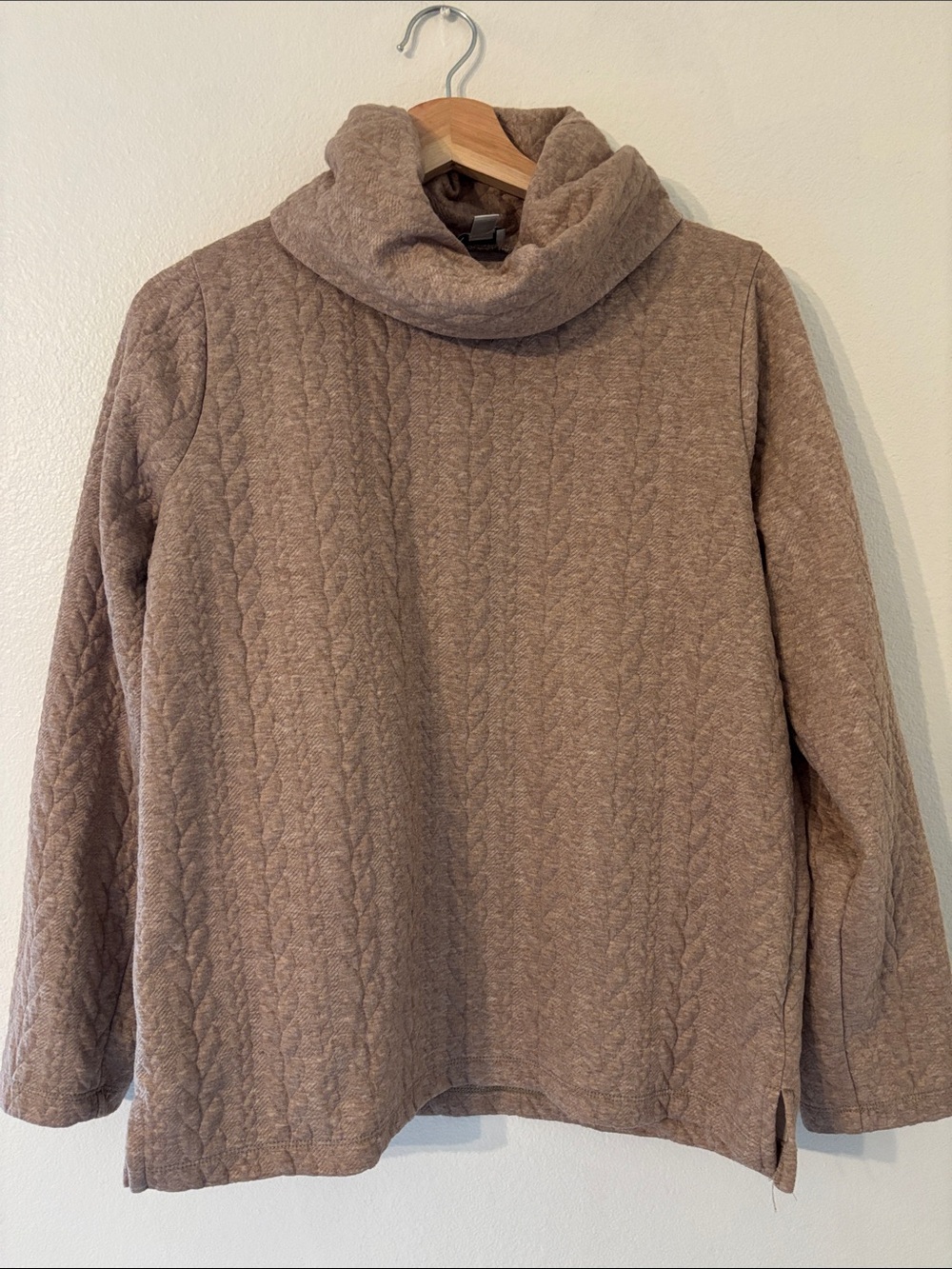 J. CREW Quilted Pullover Sweater Neutral Medium